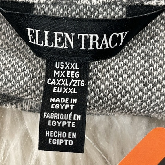 Ellen Tracy Womens Crewneck Pullover Sweatshirt Stripe Jacqrd Ash Size XXL NEW - Picture 10 of 13